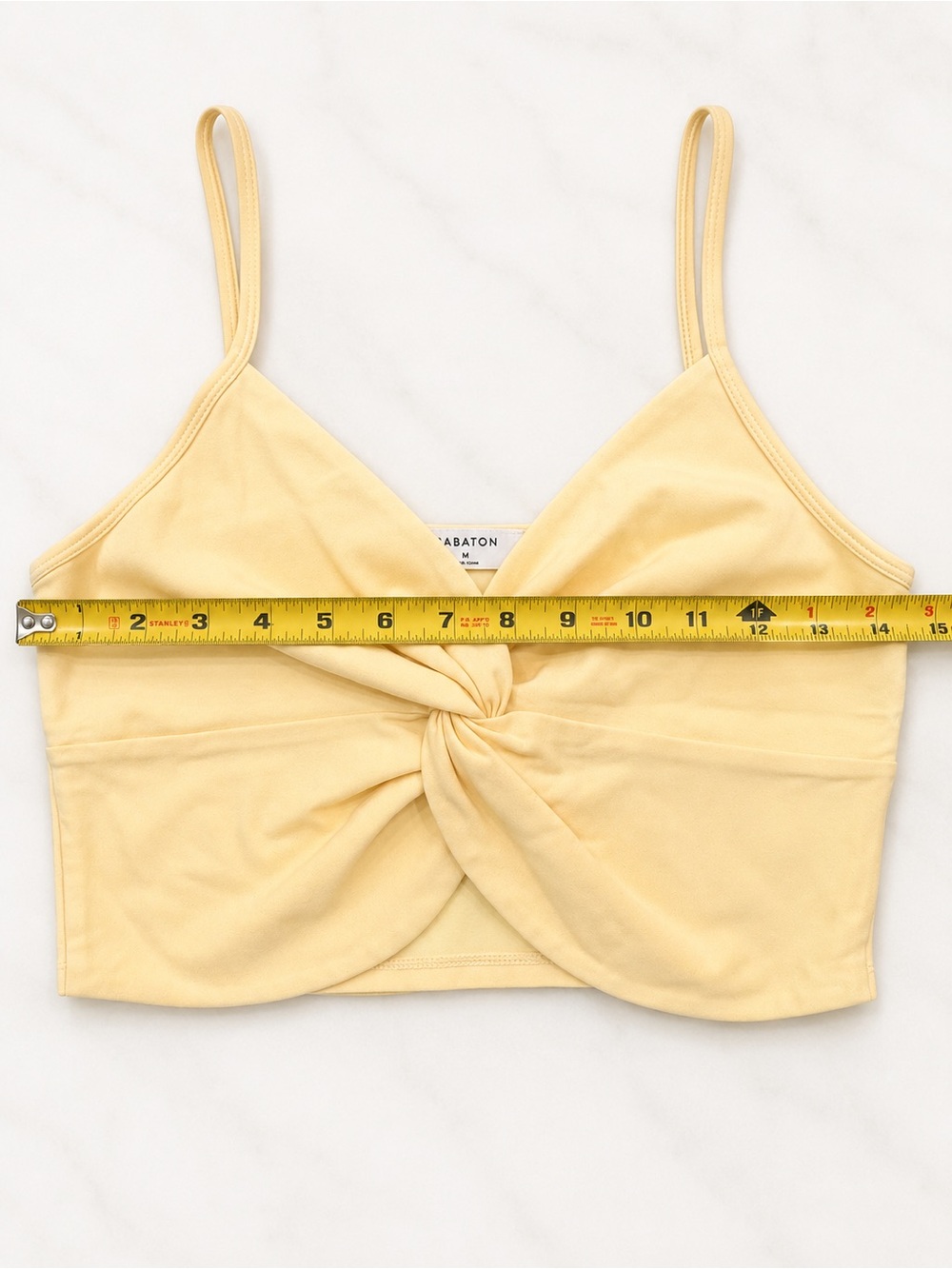 Aritzia Babaton Alfie Crop Tank – Butter Yellow – Size Medium - Picture 5 of 8
